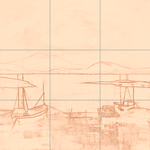 Sepia sketch with grid