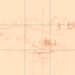 Sepia sketch with grid