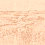 Sepia sketch with grid