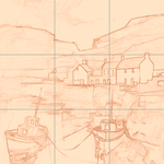 Sepia sketch with grid