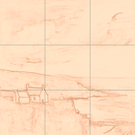 Sepia sketch with grid