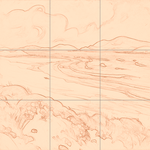 Sepia sketch with grid