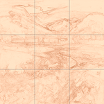 Sepia sketch with grid