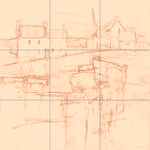 Sepia sketch with grid