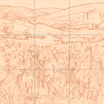 Sepia sketch with grid