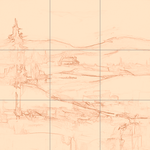 Sepia sketch with grid