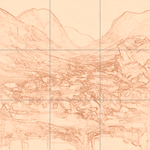 Sepia sketch with grid