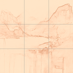 Sepia sketch with grid