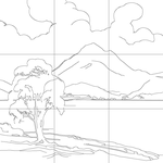 Line drawing with grid