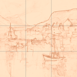 Sepia sketch with grid