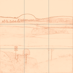 Sepia sketch with grid