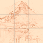 Sepia sketch with grid