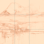 Sepia sketch with grid