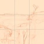 Sepia sketch with grid