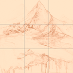 Sepia sketch with grid