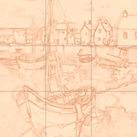 Sepia sketch with grid