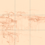 Sepia sketch with grid