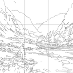 Line drawing with grid