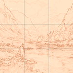 Sepia sketch with grid