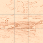 Sepia sketch with grid