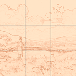 Sepia sketch with grid