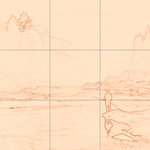 Sepia sketch with grid