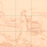 Sepia sketch with grid