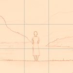 Sepia sketch with grid