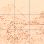 Sepia sketch with grid