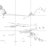 Line drawing with grid