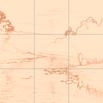 Sepia sketch with grid