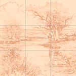 Sepia sketch with grid