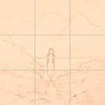 Sepia sketch with grid