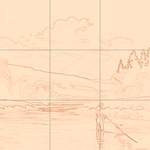 Sepia sketch with grid