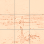 Sepia sketch with grid