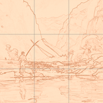 Sepia sketch with grid