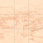 Sepia sketch with grid