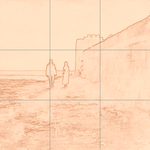 Sepia sketch with grid