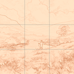 Sepia sketch with grid