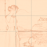 Sepia sketch with grid