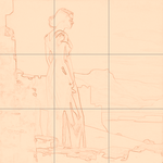 Sepia sketch with grid