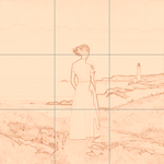 Sepia sketch with grid