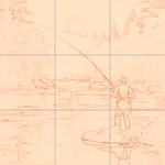 Sepia sketch with grid