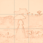 Sepia sketch with grid