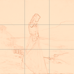 Sepia sketch with grid