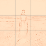 Sepia sketch with grid