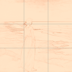 Sepia sketch with grid