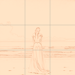 Sepia sketch with grid