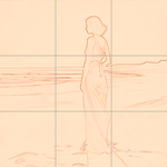 Sepia sketch with grid