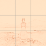 Sepia sketch with grid